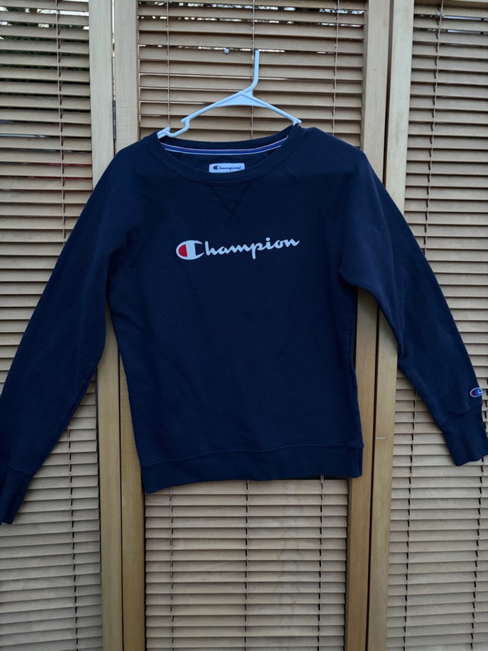Champion Navy Blue Logo Pullover Sweatshirt